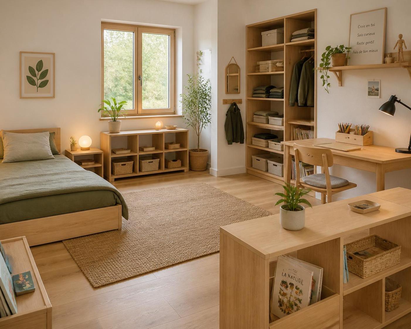 aménagez une chambre d'adolescent qui stimule son autonomie et son bien-être grâce à des conseils pratiques et des idées déco adaptées.