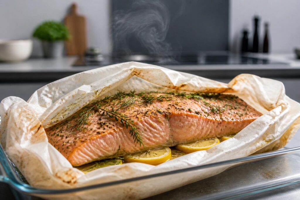 Saumon entier au four en papillote : la cuisson qui sublime le goût et préserve les saveurs