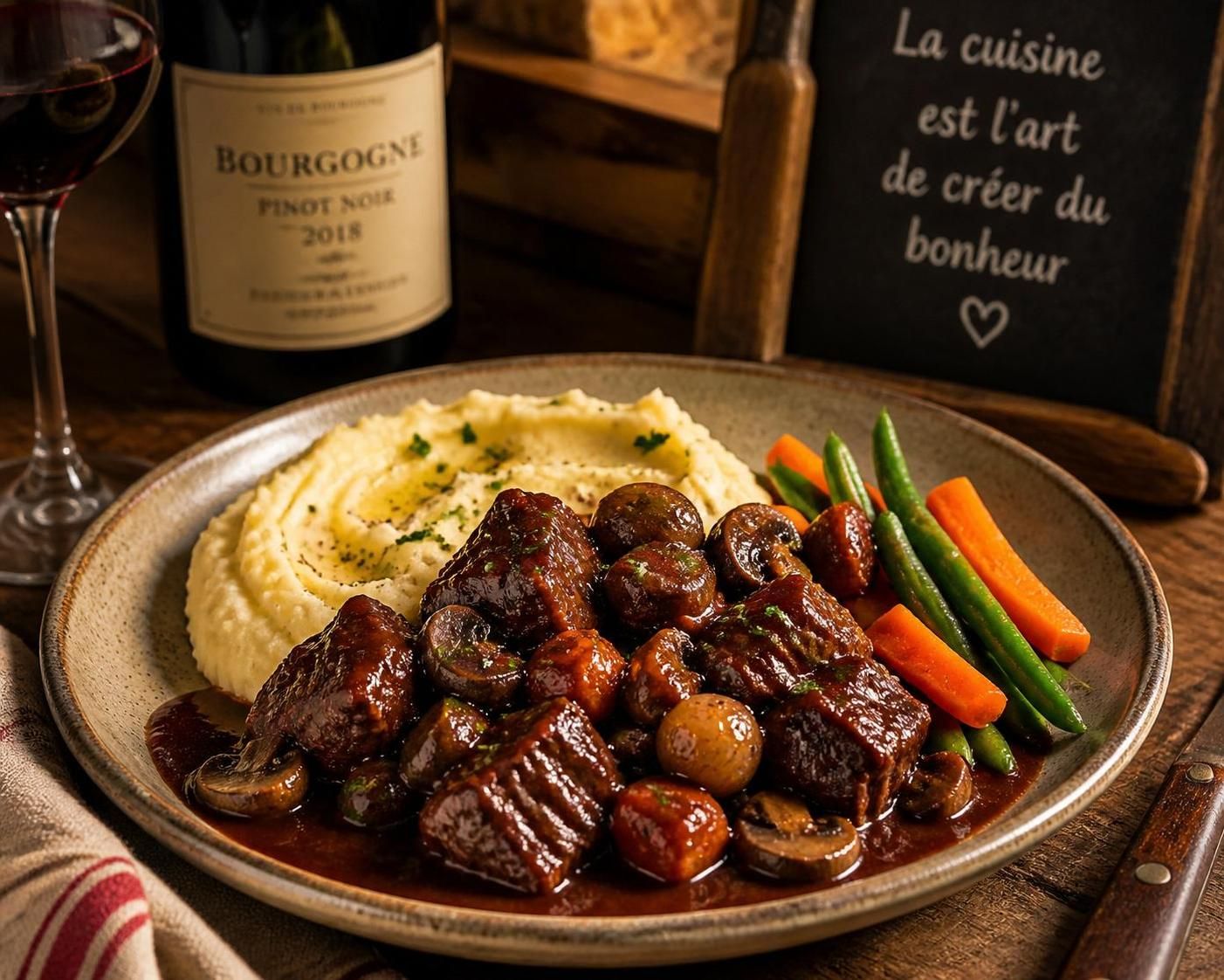 découvrez les accompagnements parfaits pour sublimer votre boeuf bourguignon et révéler toutes les saveurs de ce plat traditionnel français.