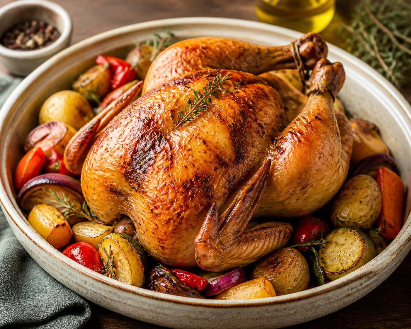 découvrez nos astuces pour faire cuire un poulet au four avec une peau parfaitement croustillante et une chair tendre et juteuse à chaque fois.
