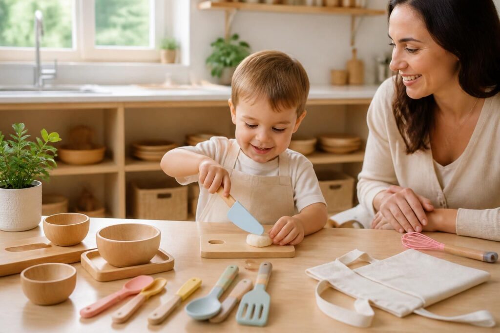 découvrez les meilleurs ustensiles de cuisine adaptés aux enfants de 2 à 3 ans, intégrant les méthodes montessori pour favoriser l'autonomie et l'apprentissage ludique.