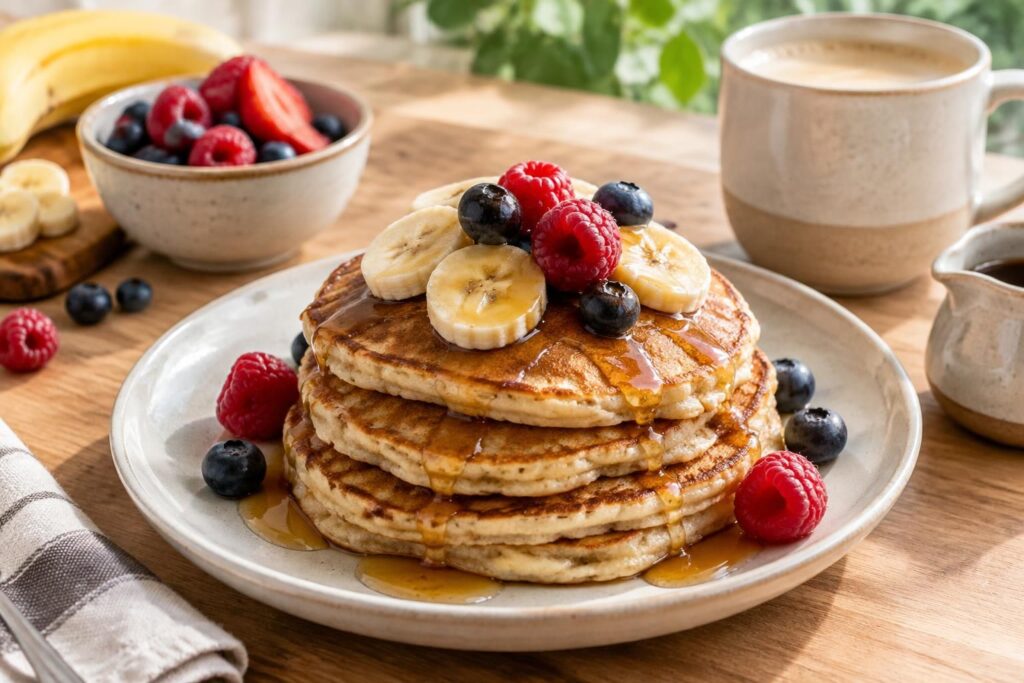 Pancake à la banane sans œuf ni lait pour un petit-déjeuner healthy
